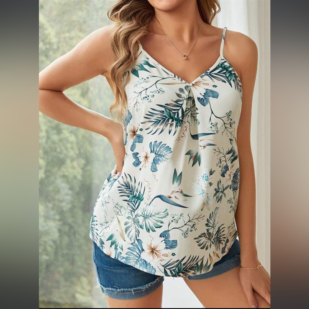 SHEIN Maternity Floral Print Spaghetti Strap Top